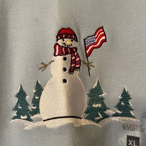 Winter Holiday  patriotic snowman crew sweatshirt women’s  size XL patriotic